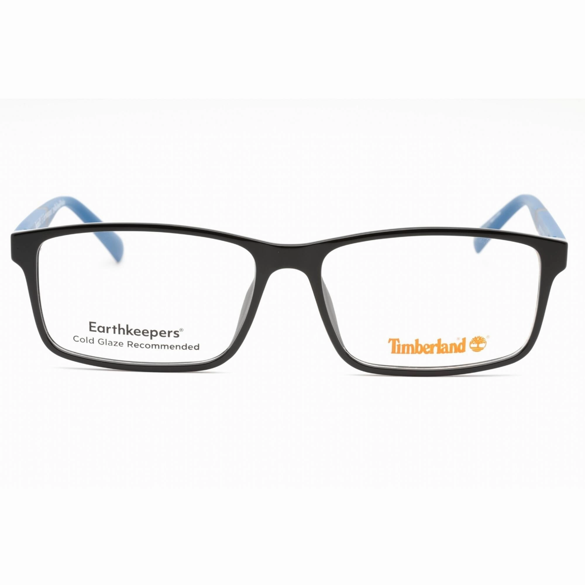 Timberland Men's Eyeglasses - Shiny Black Plastic Rectangular Full Rim | TB1705 001