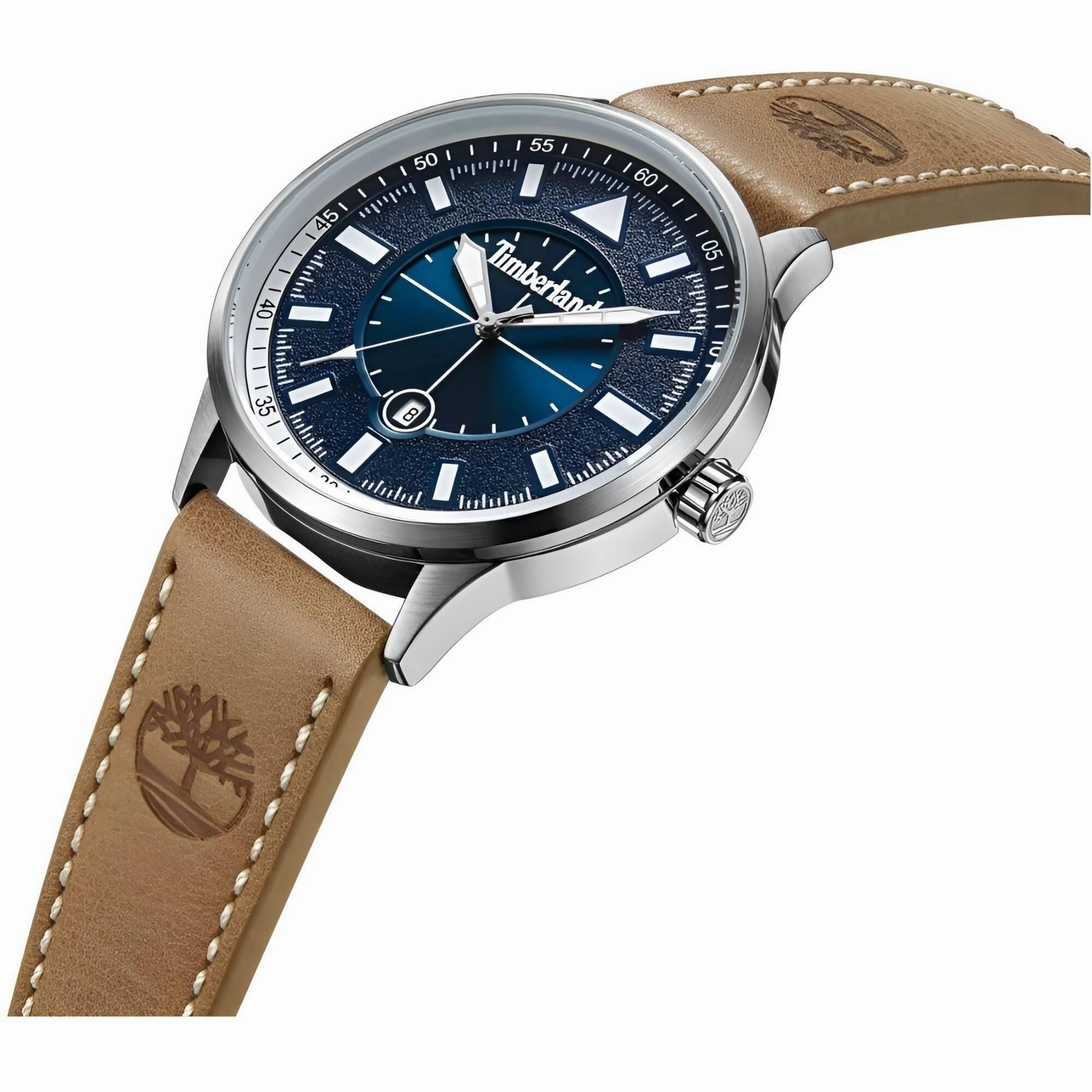 Timberland Men's Watch - Classic Blue Dial Brown Leather Strap Date | TDWGB2181501