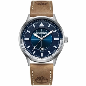 Timberland Men's Watch - Classic Blue Dial Brown Leather Strap Date | TDWGB2181501