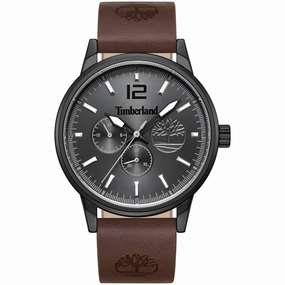 Timberland Men's Watch - Classic Grey Dial Brown Leather Strap Date | TDWGF9002301