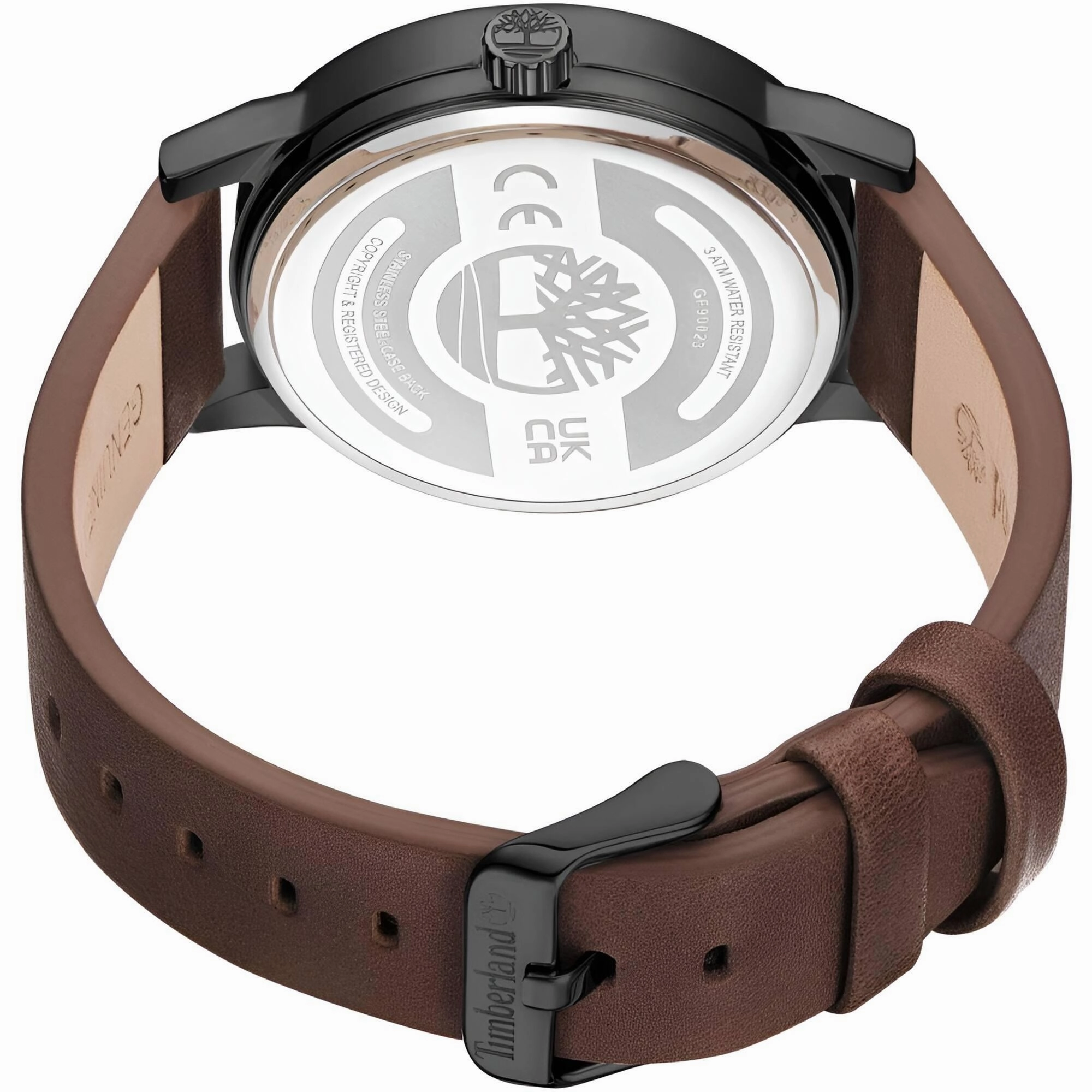 Timberland Men's Watch - Classic Grey Dial Brown Leather Strap Date | TDWGF9002301