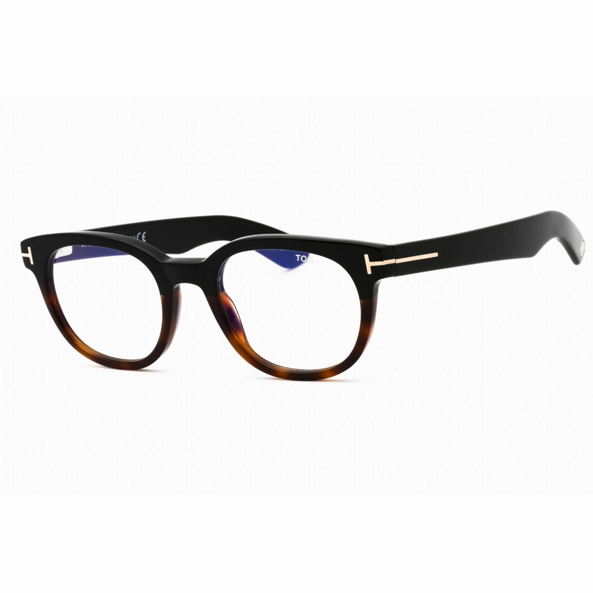 Tom Ford Men's Eyeglasses - Black/Other Oval Acetate Full Rim Frame | FT5807-B 005