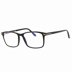Tom Ford Men's Eyeglasses - Black Plastic Rectangular Full Rim Frame | FT5584-B 001