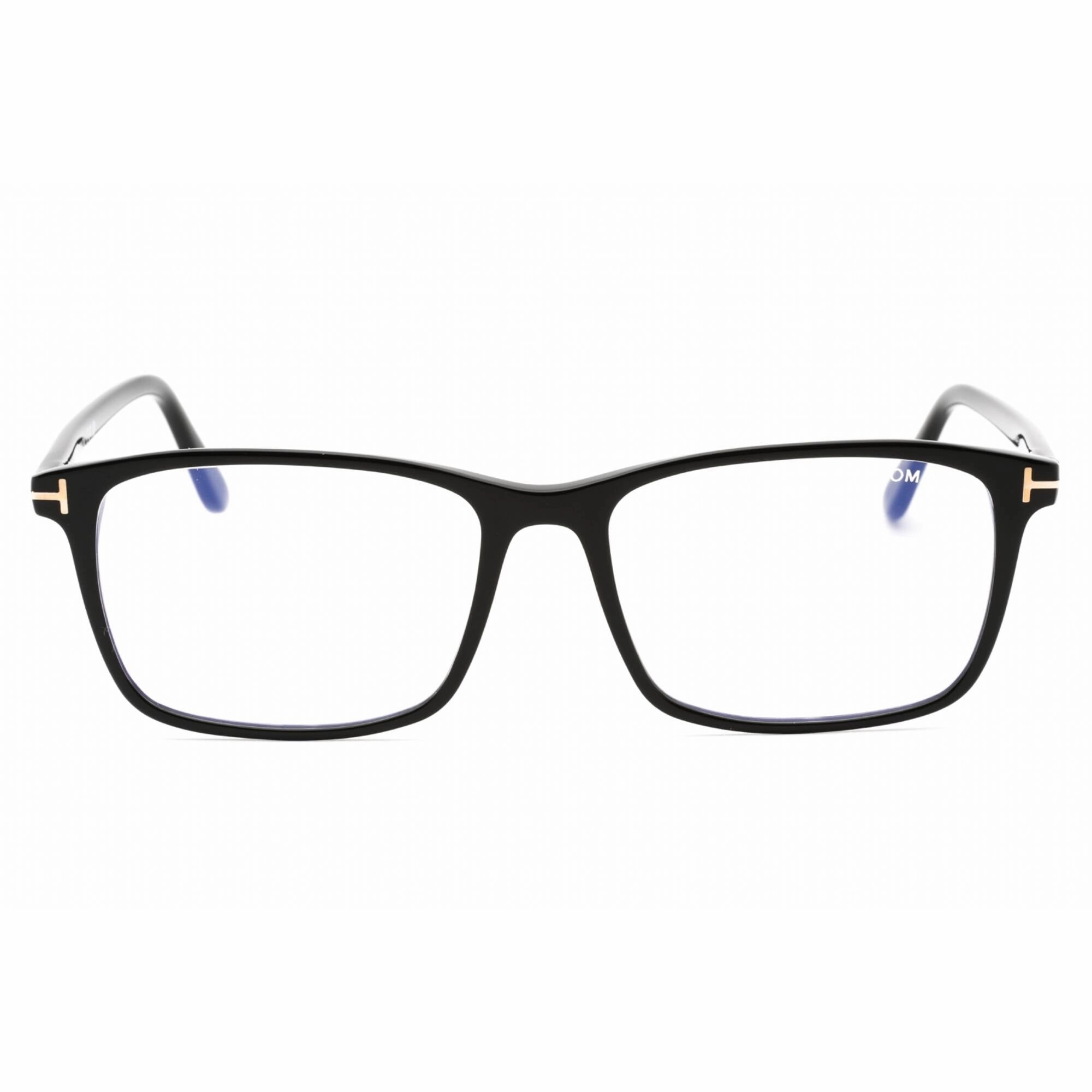 Tom Ford Men's Eyeglasses - Black Plastic Rectangular Full Rim Frame | FT5584-B 001