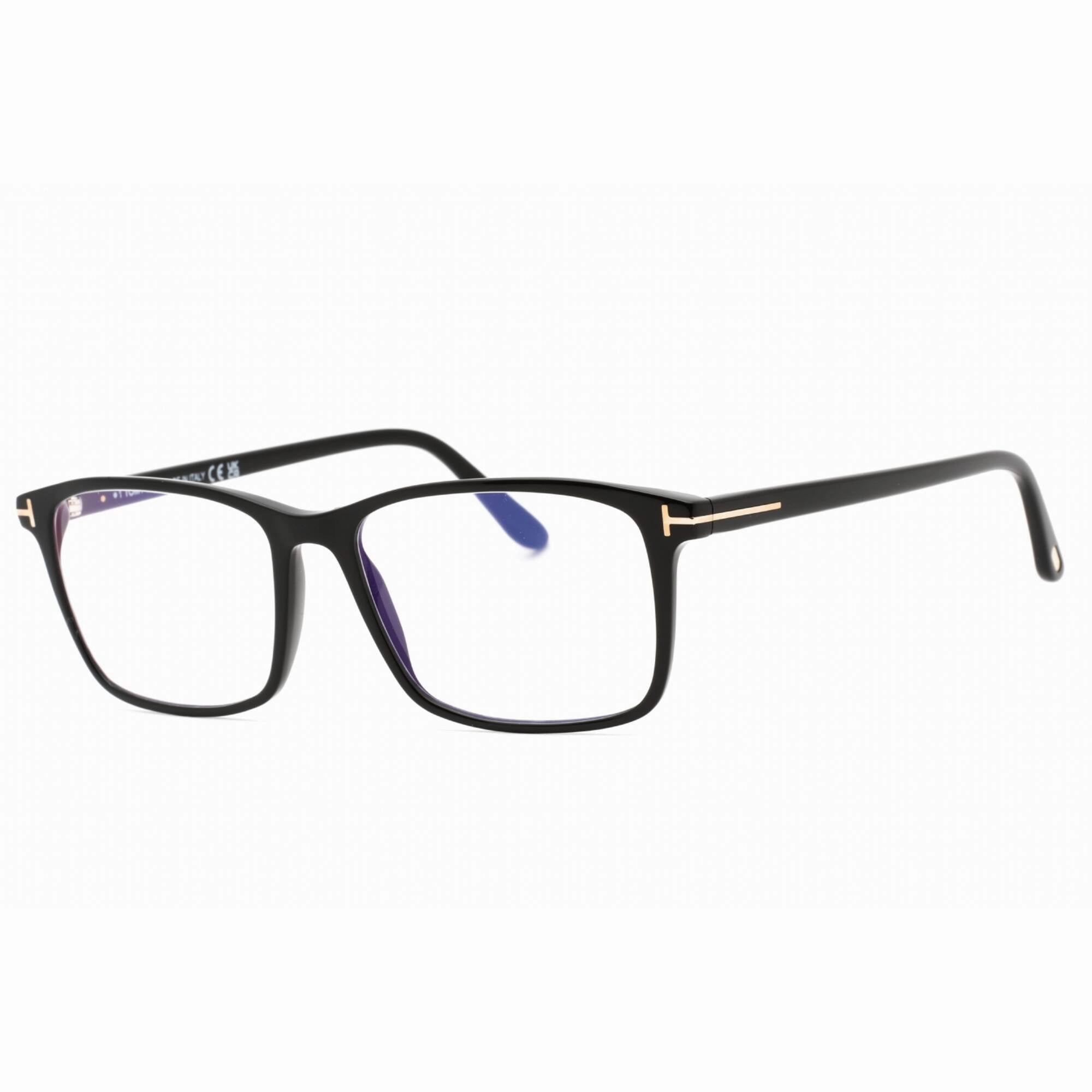 Tom Ford Men's Eyeglasses - Black Plastic Rectangular Full Rim Frame | FT5584-B 001
