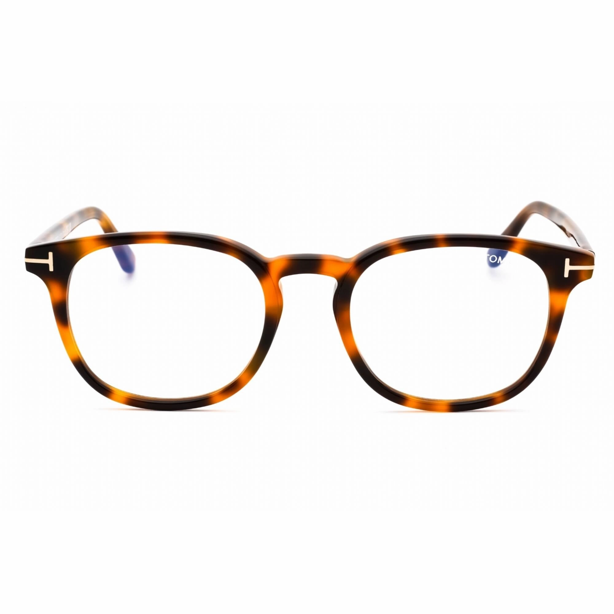 Tom Ford Men's Eyeglasses - Blonde Havana Oval Plastic Full Rim Frame | FT5819-B 053