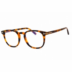 Tom Ford Men's Eyeglasses - Blonde Havana Oval Plastic Full Rim Frame | FT5819-B 053