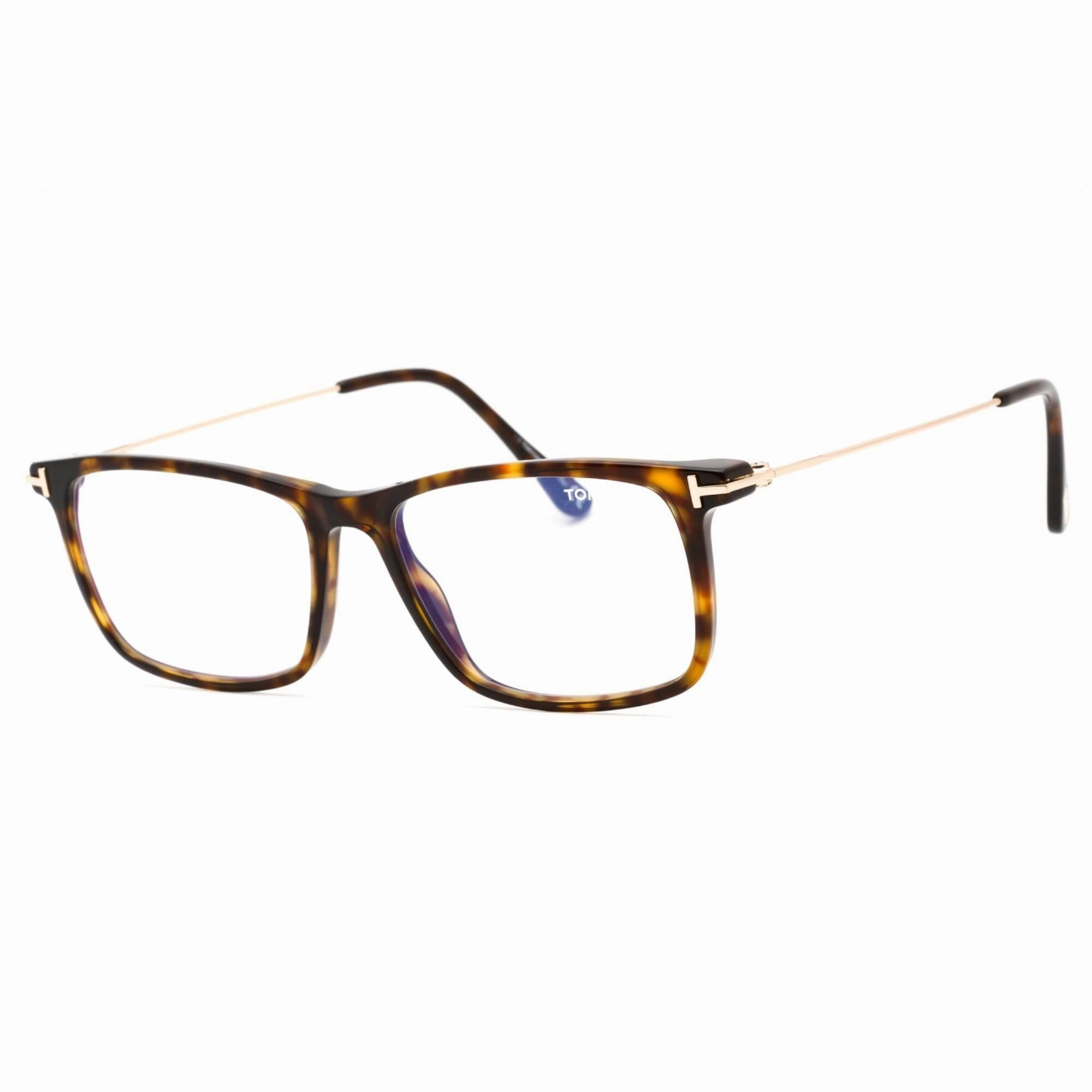 Tom Ford Men's Eyeglasses - Dark Havana Plastic Rectangular Frame | FT5758-B 052