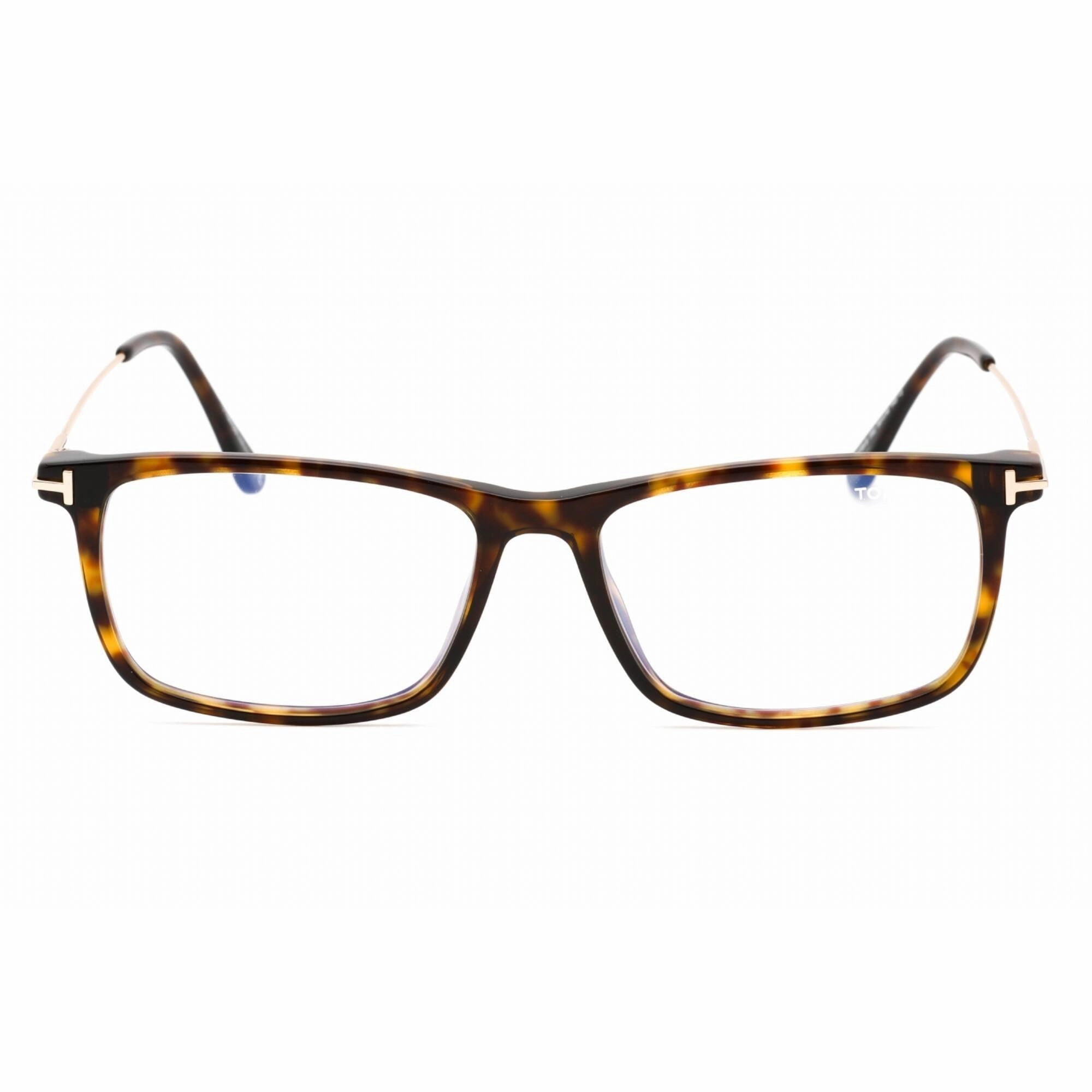 Tom Ford Men's Eyeglasses - Dark Havana Plastic Rectangular Frame | FT5758-B 052