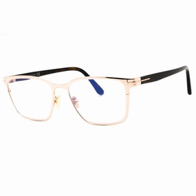 Tom Ford Men's Eyeglasses - Shiny Rose Gold Metal Rectangular Full Rim | FT5733-B 028