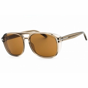Tom Ford Men's Sunglasses - Shiny Light Brown Acetate Full Rim Navigator | FT1022 45E