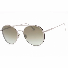 Tom Ford Men's Sunglasses - Shiny Light Ruthenium Metal Round Frame | FT0826-F 14Q