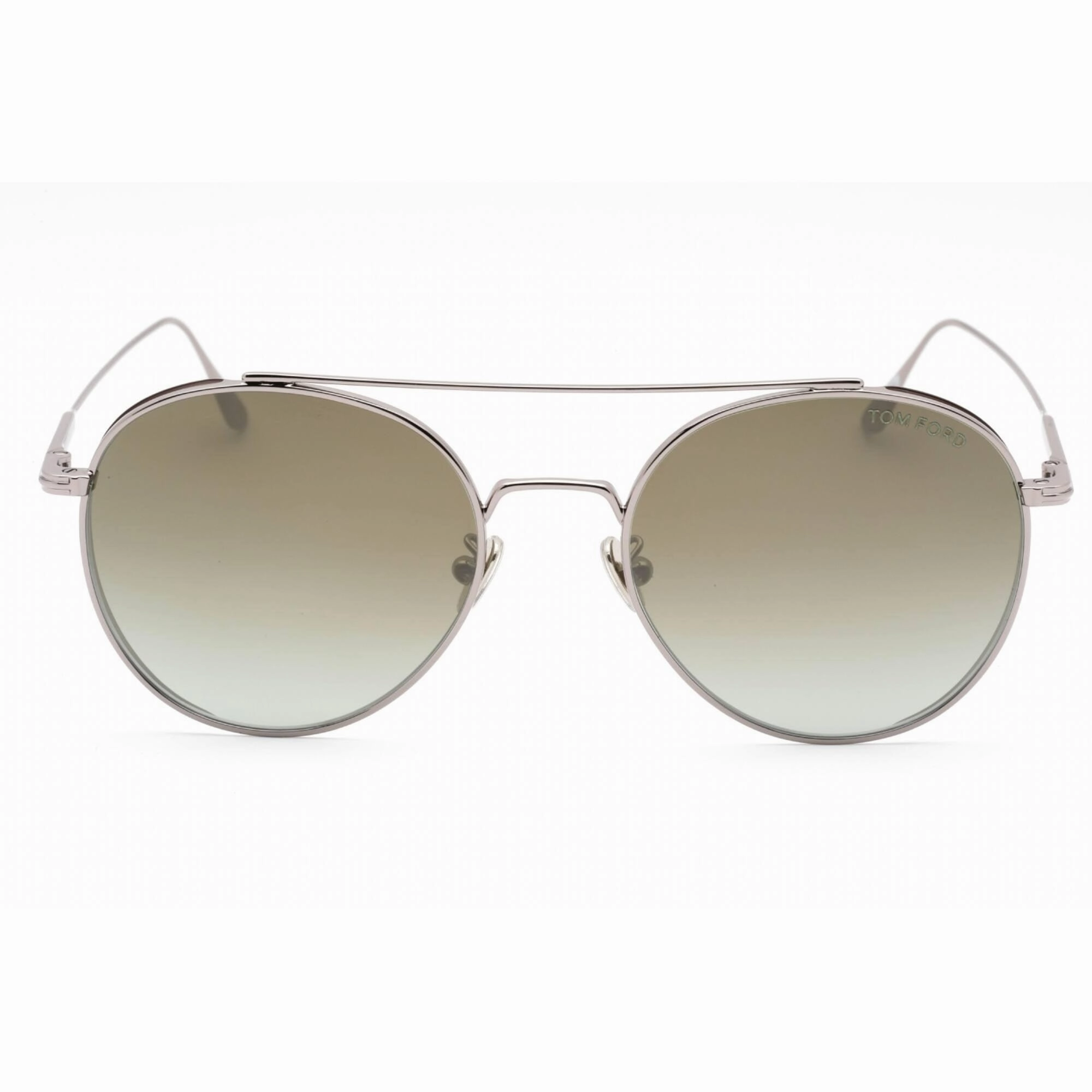 Tom Ford Men's Sunglasses - Shiny Light Ruthenium Metal Round Frame | FT0826-F 14Q