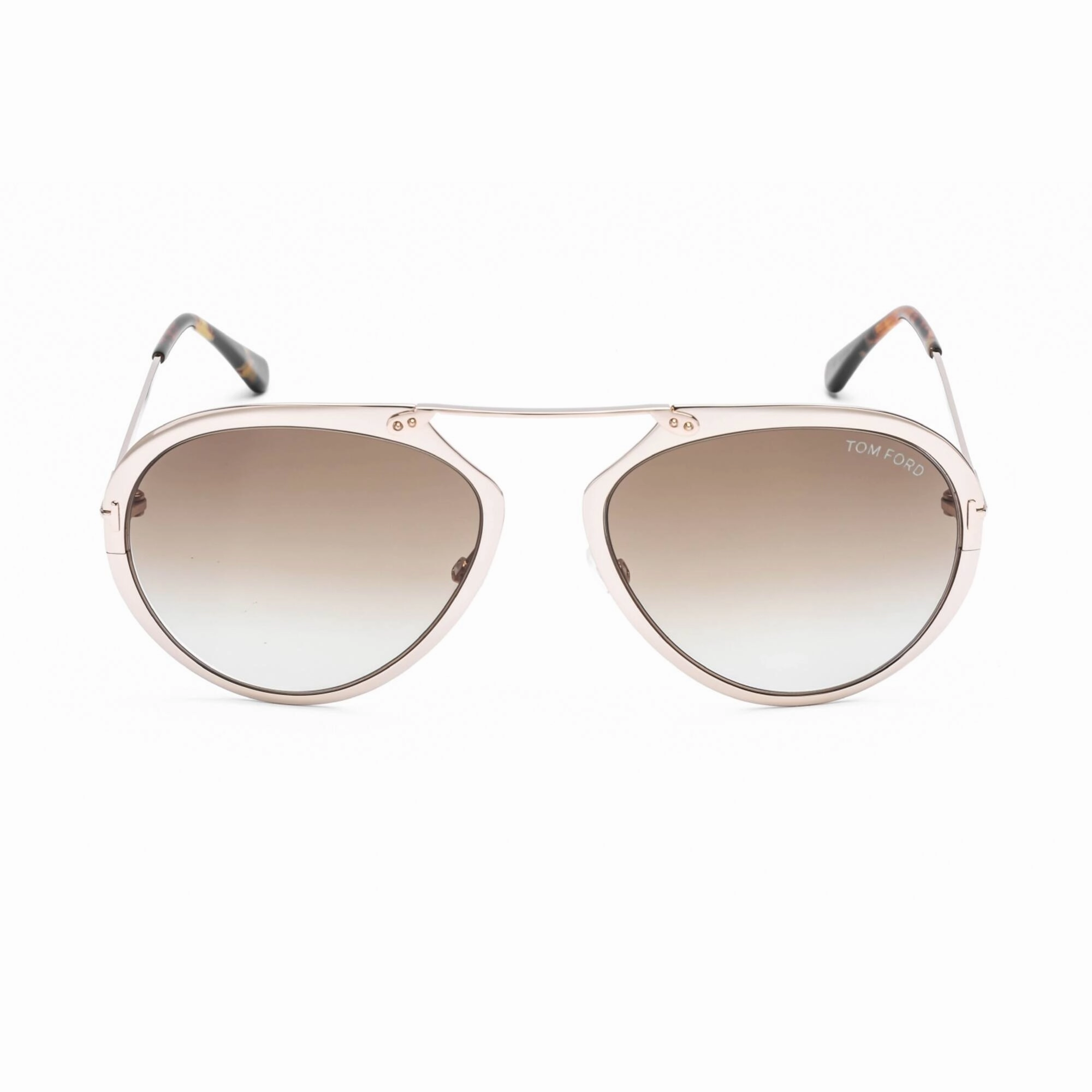 Tom Ford Men's Sunglasses - Shiny Rose Gold Metal Pilot 53mm Frame | FT0508 28F