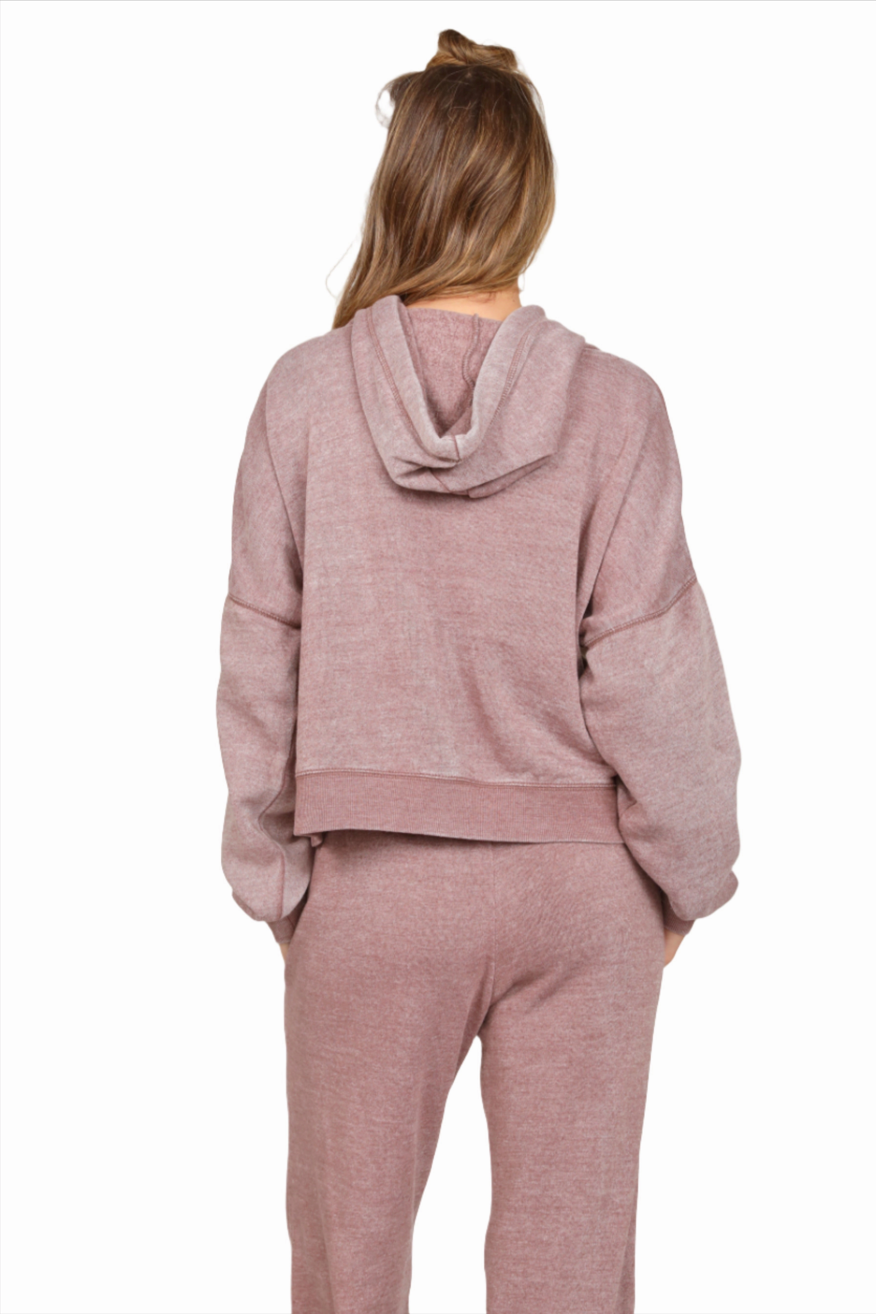 Vintage Havana Burnout Side Slit Hoodie VH9901 Elderberry