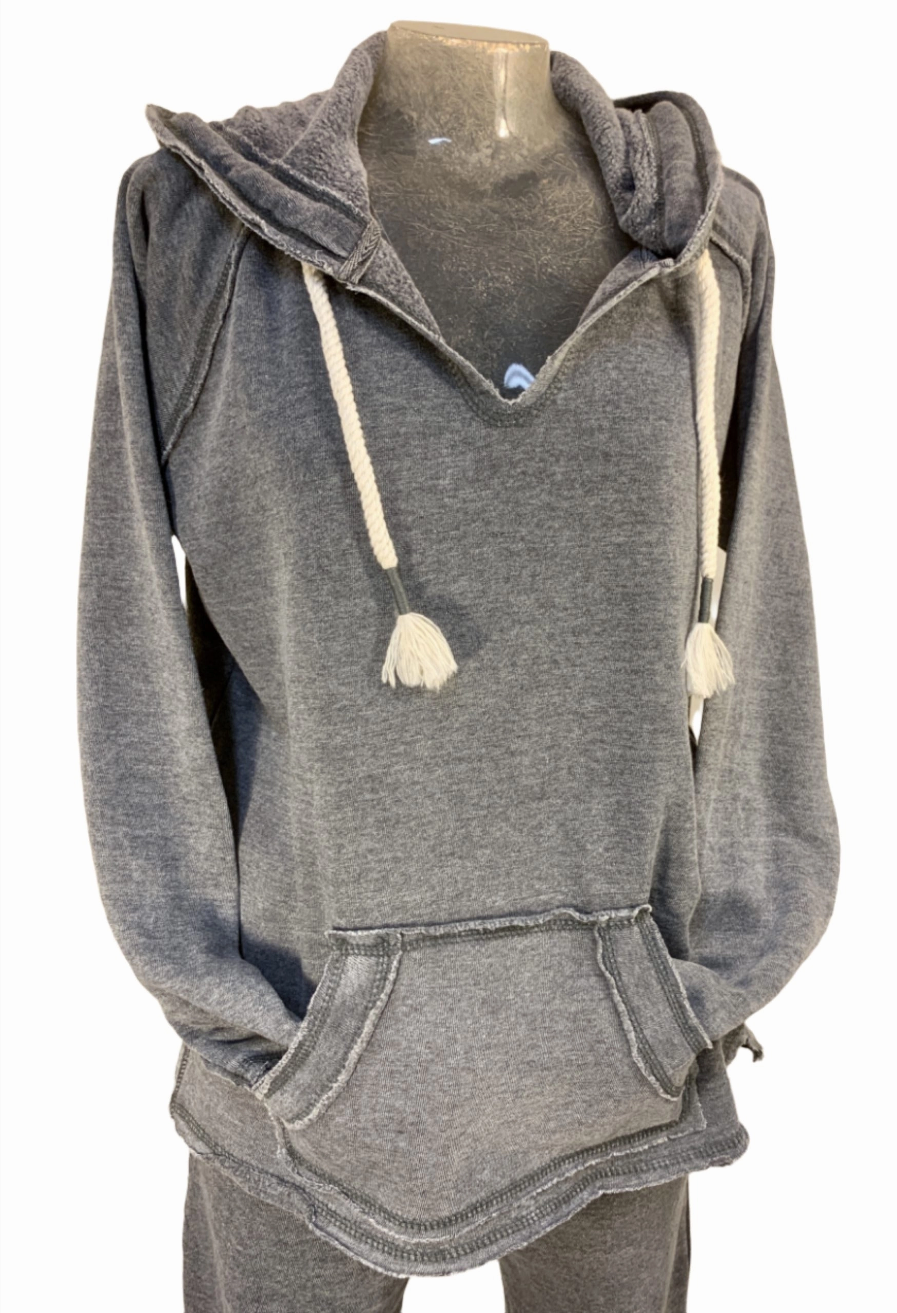 Vintage Havana/Ocean Drive BurnOut Hoodie OD1478 Steel Grey