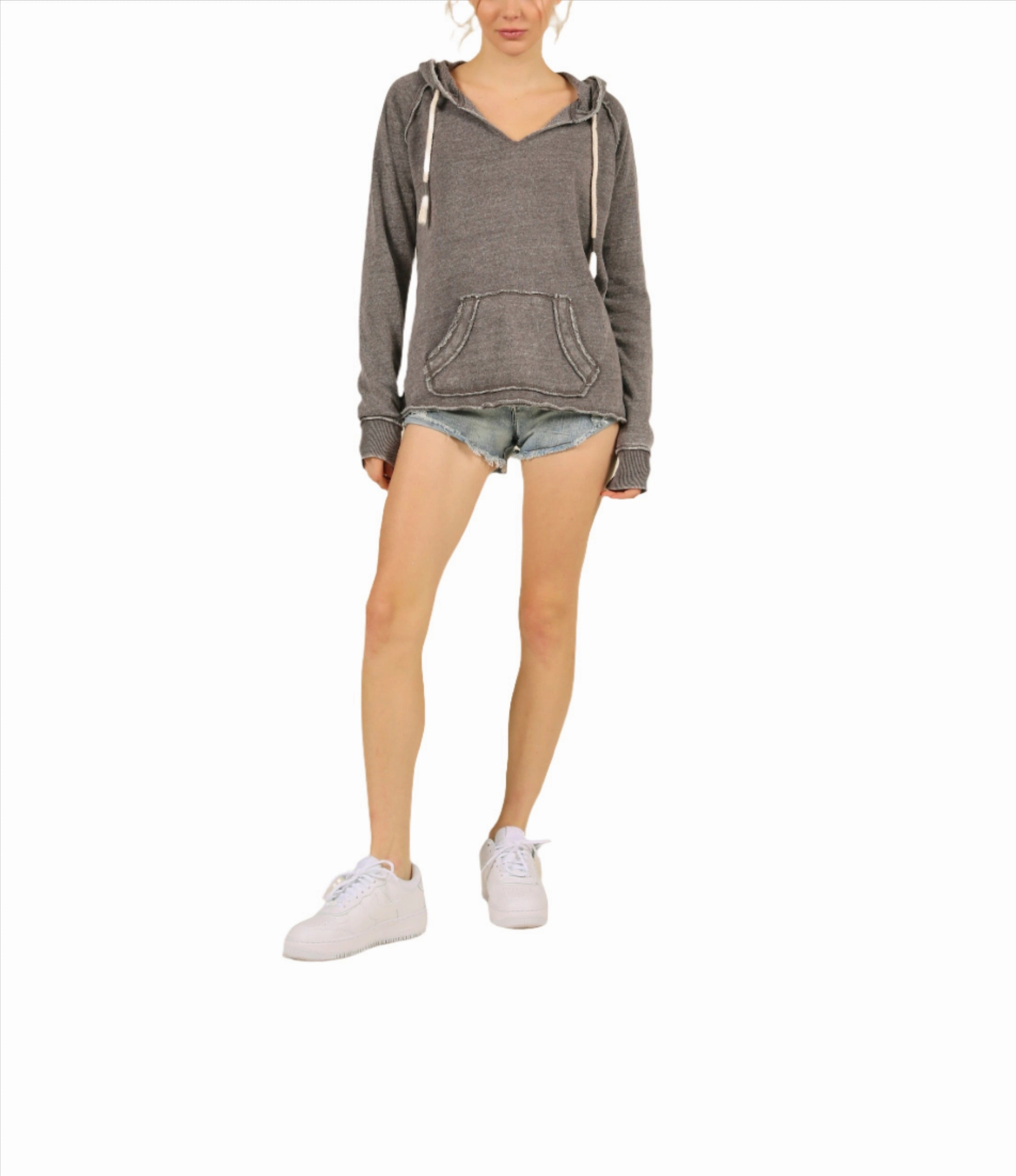 Vintage Havana/Ocean Drive BurnOut Hoodie OD1478 Steel Grey