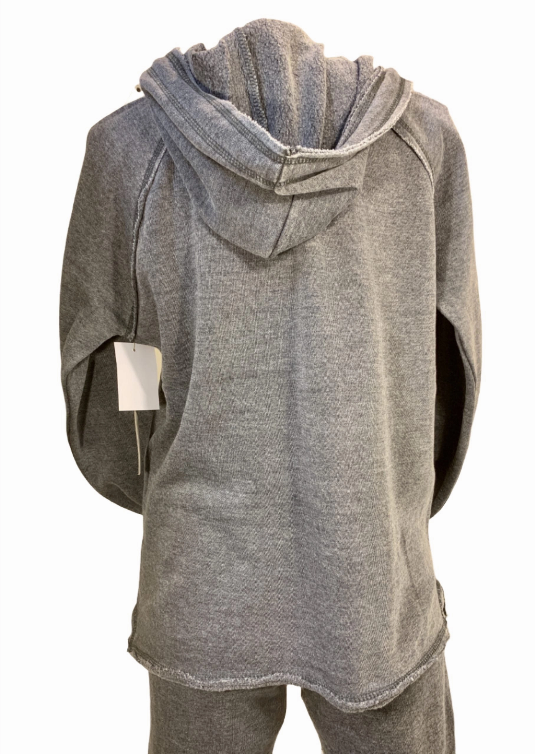 Vintage Havana/Ocean Drive BurnOut Hoodie OD1478 Steel Grey