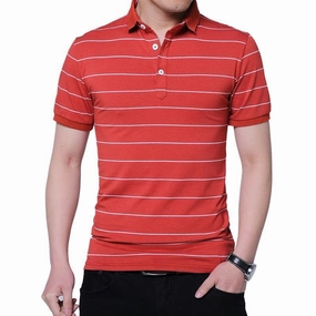 West Louis™ Brand Summer Stripped Polo Shirt