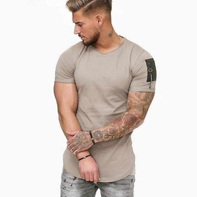 West Louis™ Brand Zipper On Shoulder T-shirt