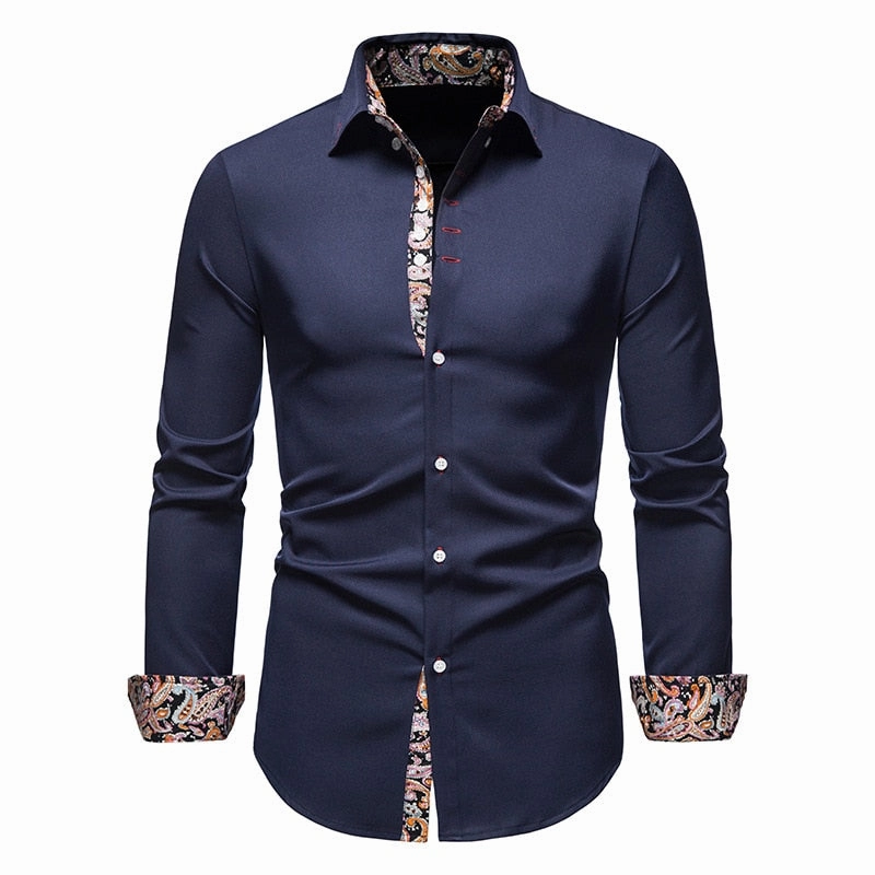West Louis™ Designer Button Up Business Dress Shirt
