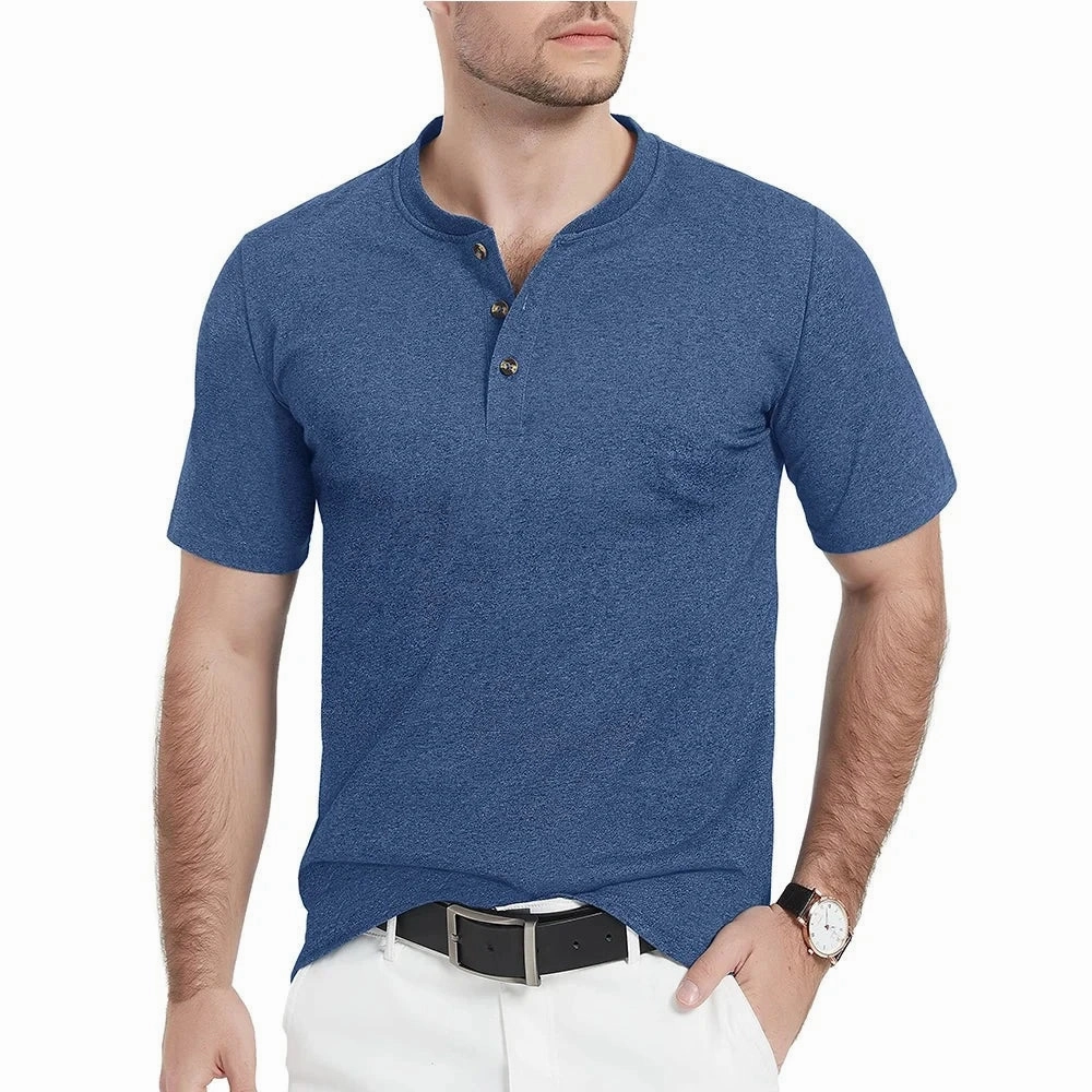 West Louis™ Fashion Henley Heather Color T-shirts