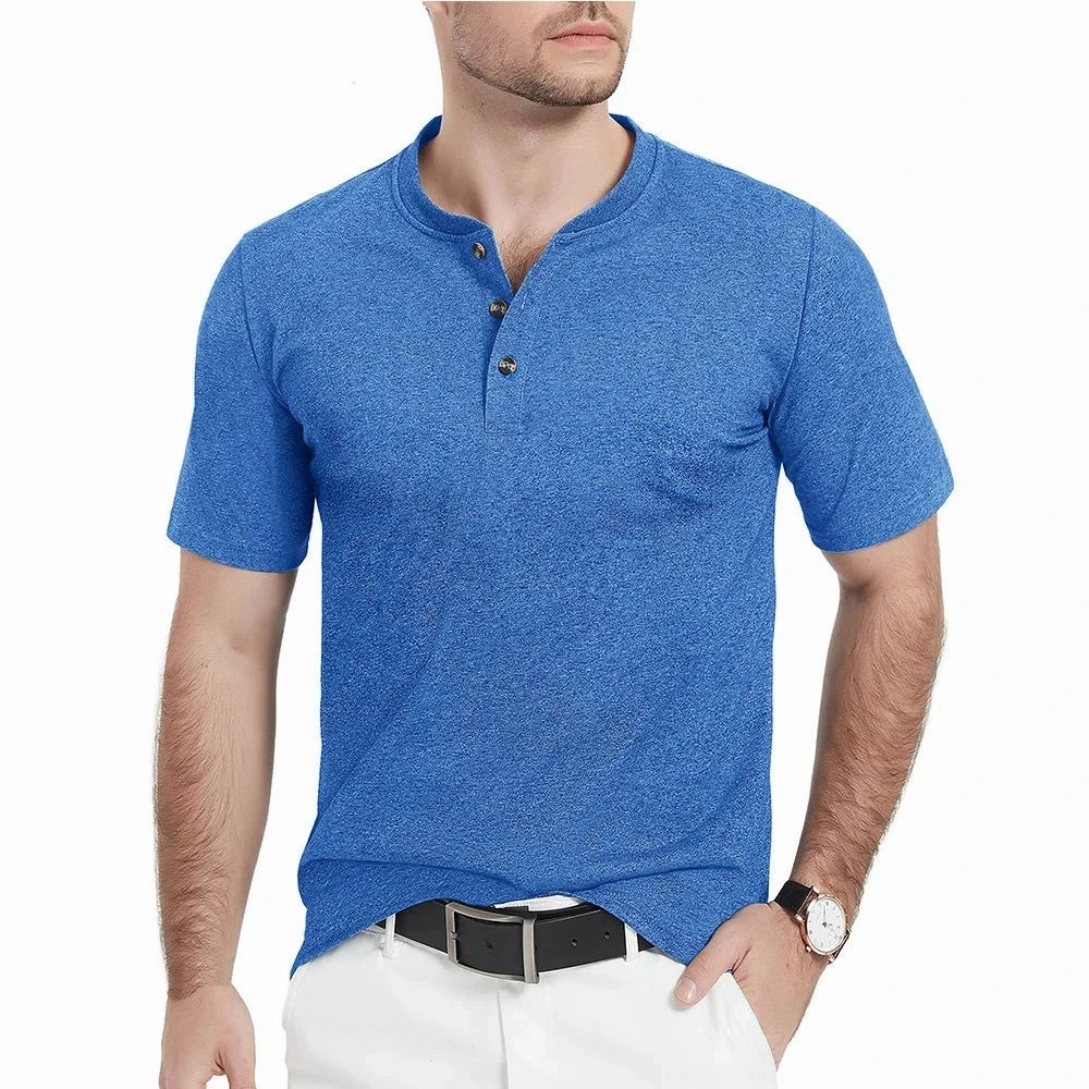 West Louis™ Fashion Henley Heather Color T-shirts
