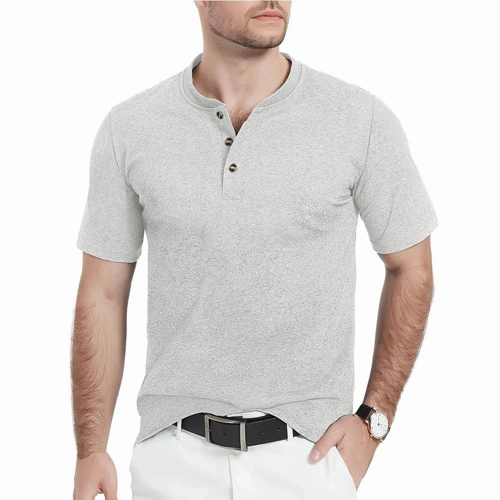 West Louis™ Fashion Henley Heather Color T-shirts