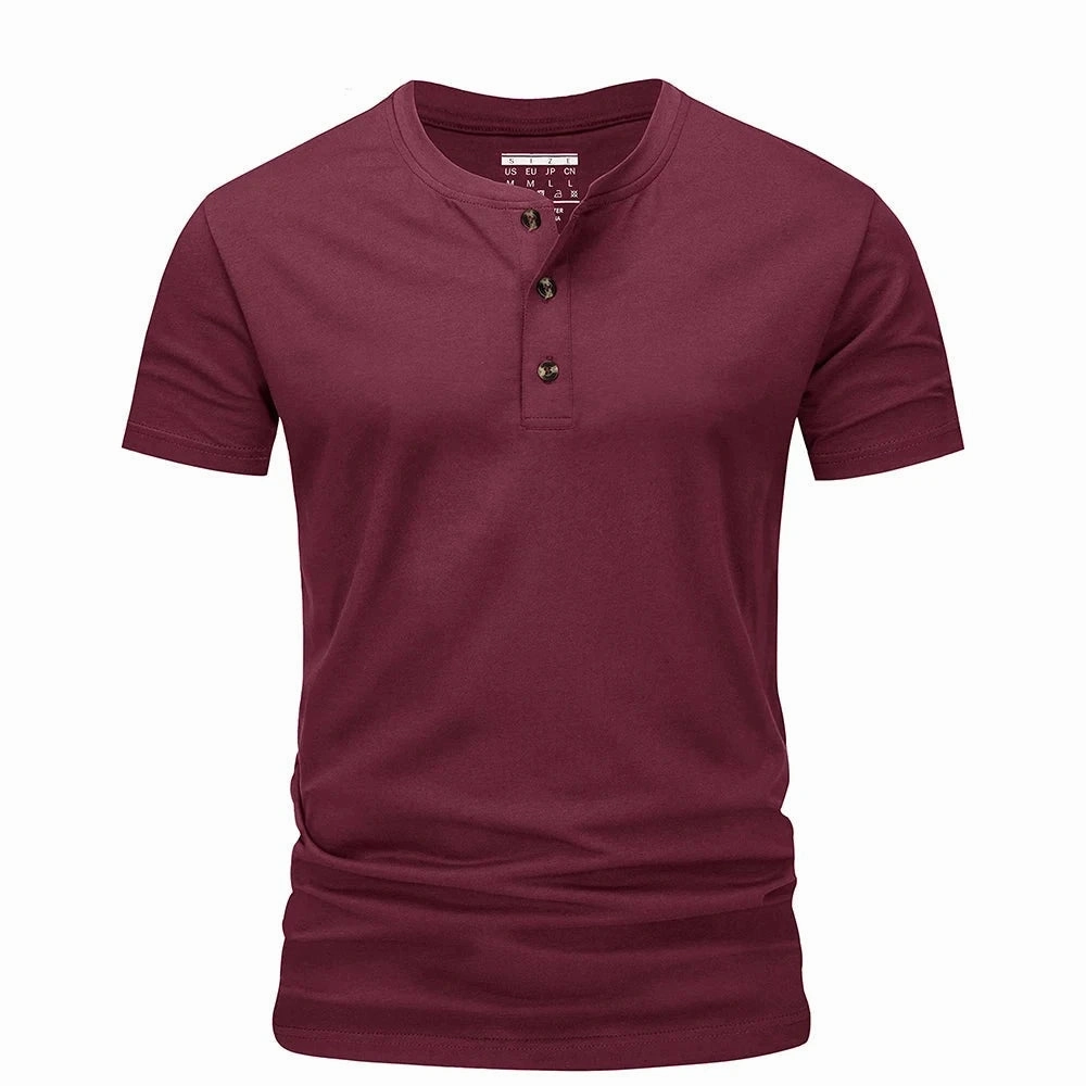 West Louis™ Fashion Henley Heather Color T-shirts