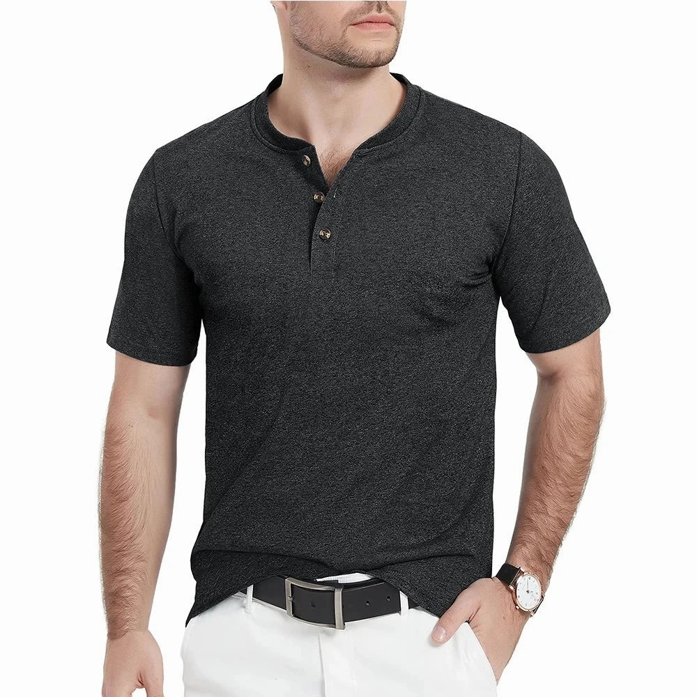 West Louis™ Fashion Henley Heather Color T-shirts
