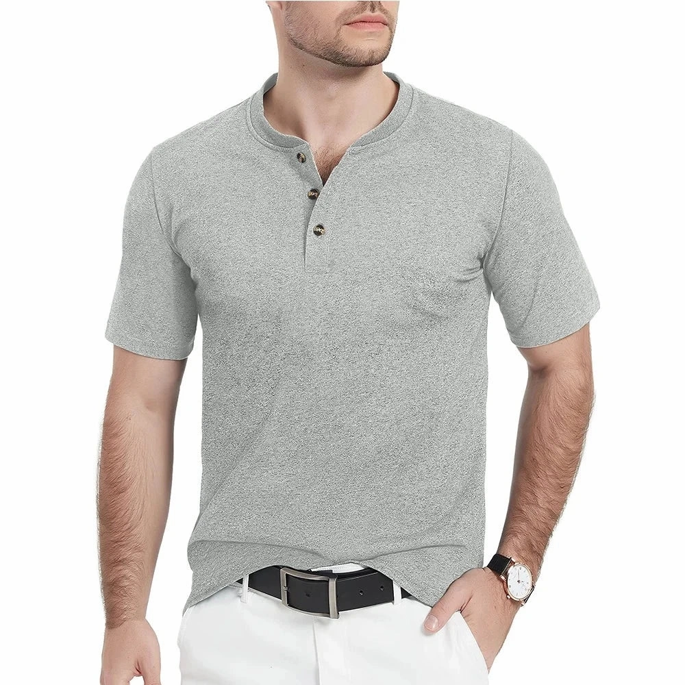 West Louis™ Fashion Henley Heather Color T-shirts