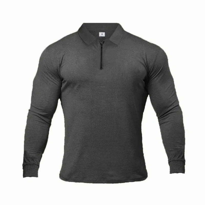 West Louis™ Long Sleeve Men Cotton Casual Golf Shirts