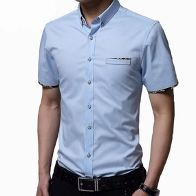 West Louis™ Short Sleeve Slim Fit Cotton Shirt