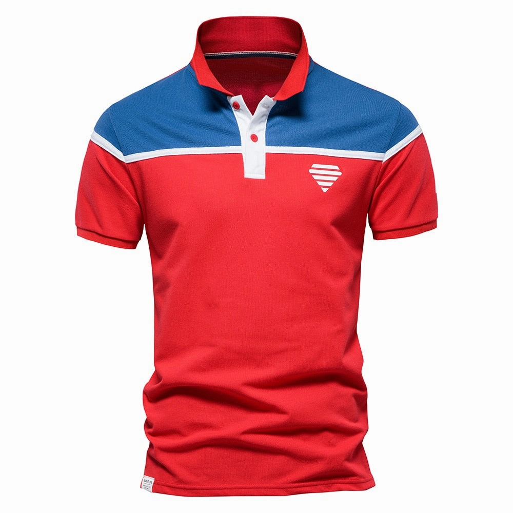 West Louis™ Summer Cotton Dots Business Polo Shirt