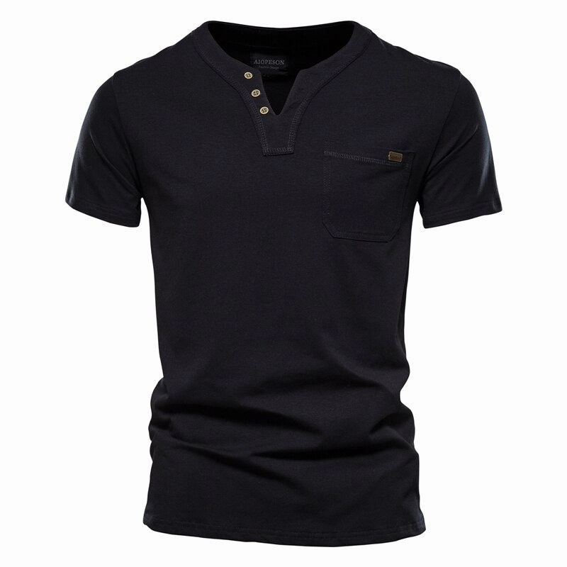 West Louis™ Summer Cotton V-neck T Shirt