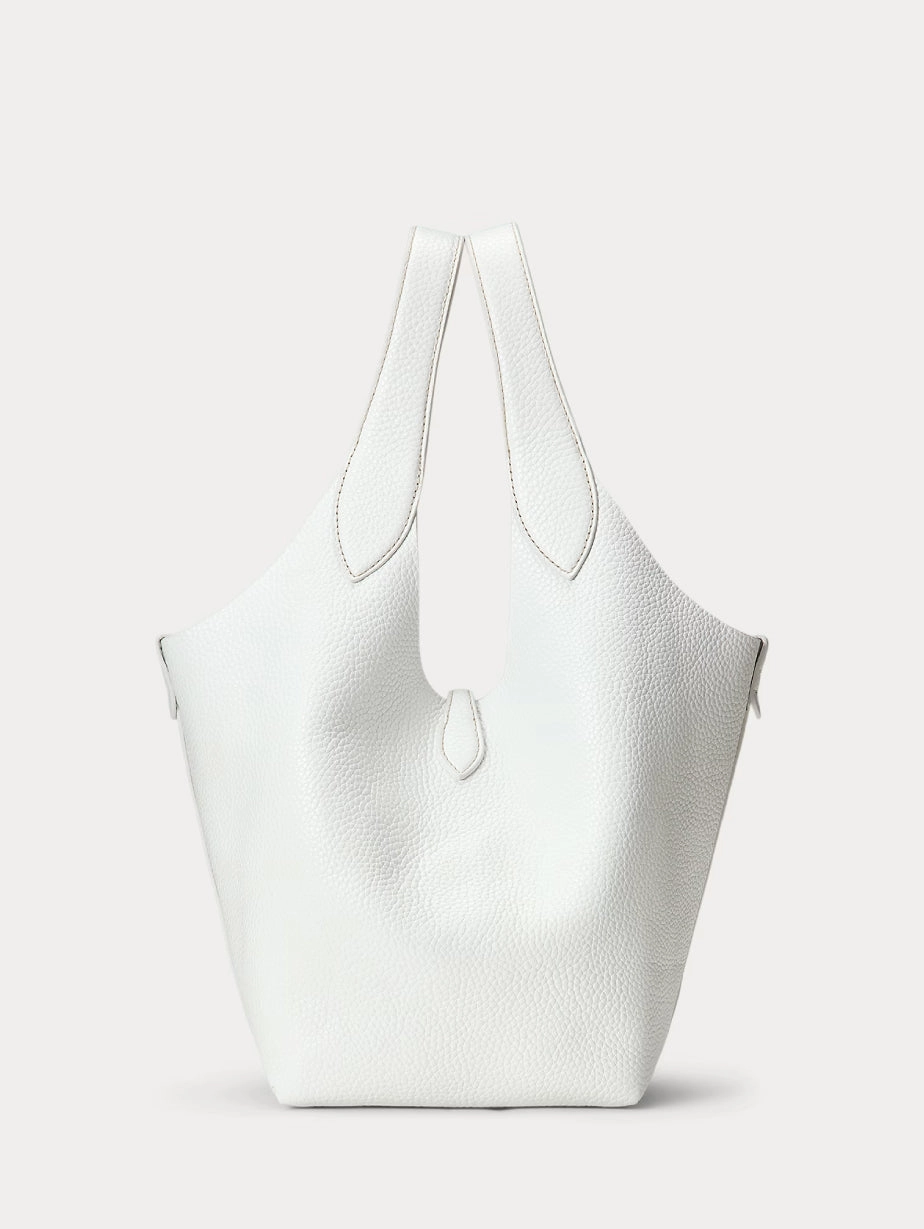 White Hammered Leather Bag
