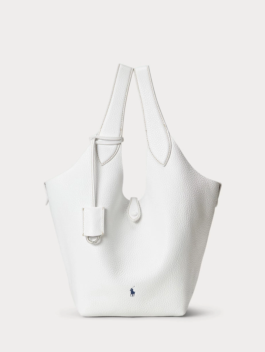 White Hammered Leather Bag