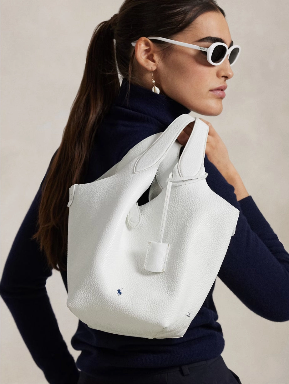 White Hammered Leather Bag