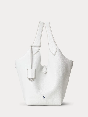 White Hammered Leather Bag