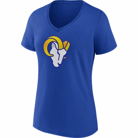 Women's Rams Cotton Primary Logo Short Sleeve